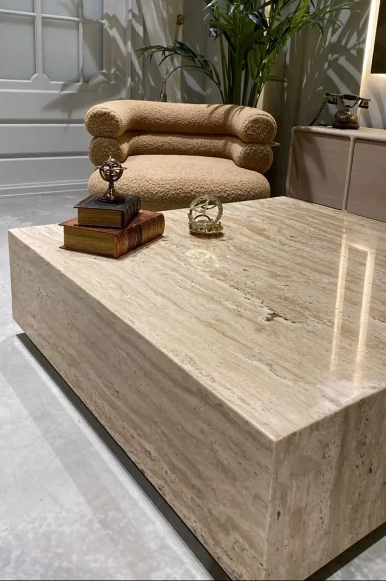 Cube Travertine Coffee Table