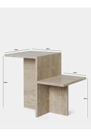 Flamingo - Doğal Traverten Yan Sehpa