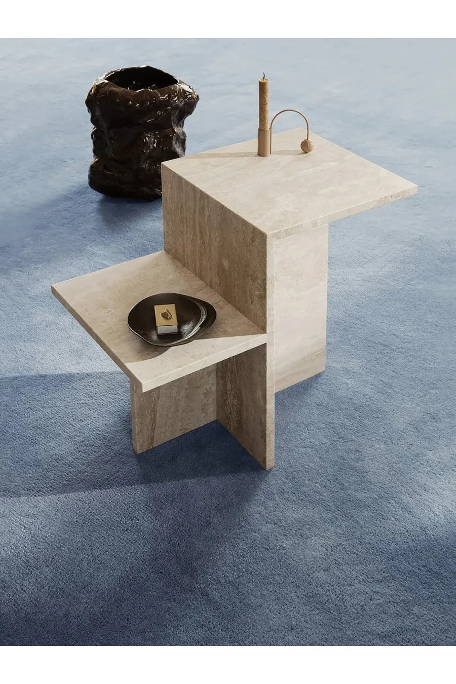 Flamingo - Natural Travertine Side Table
