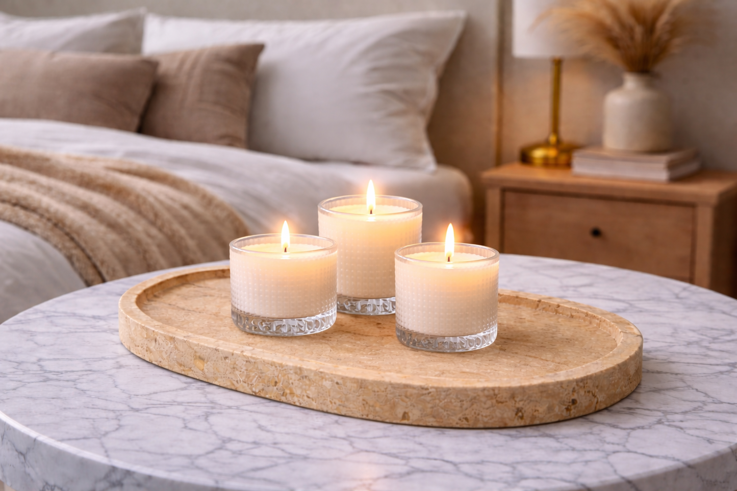 Soft Aura – Traverten Dekoratif Tepsi