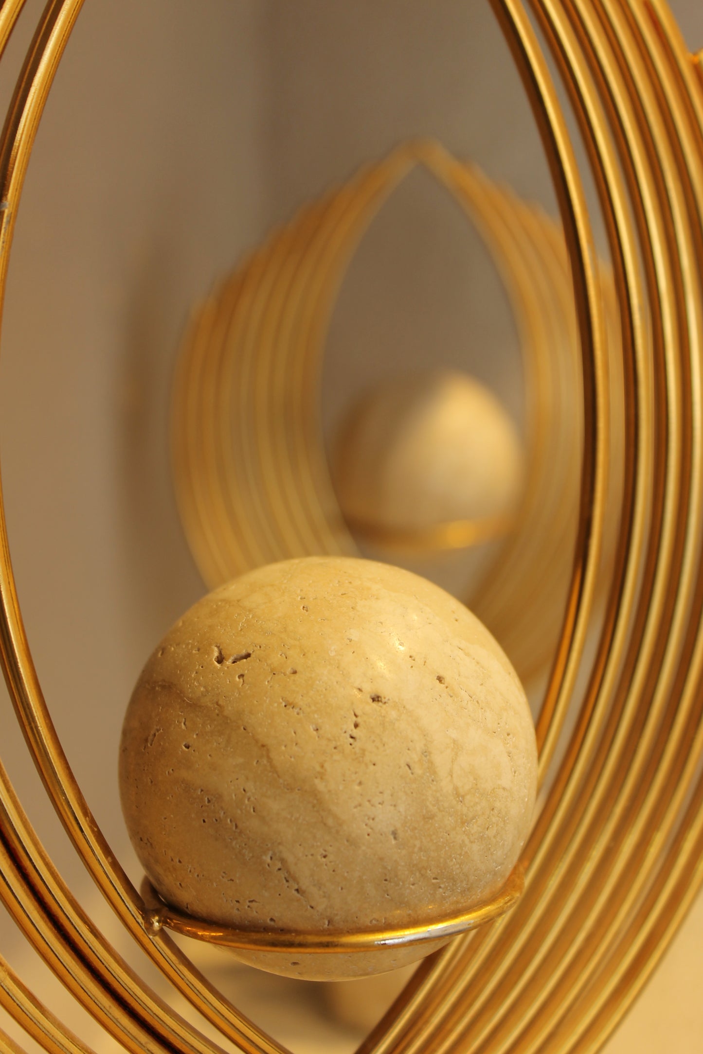 Luna Travertine Sphere Decorative Object