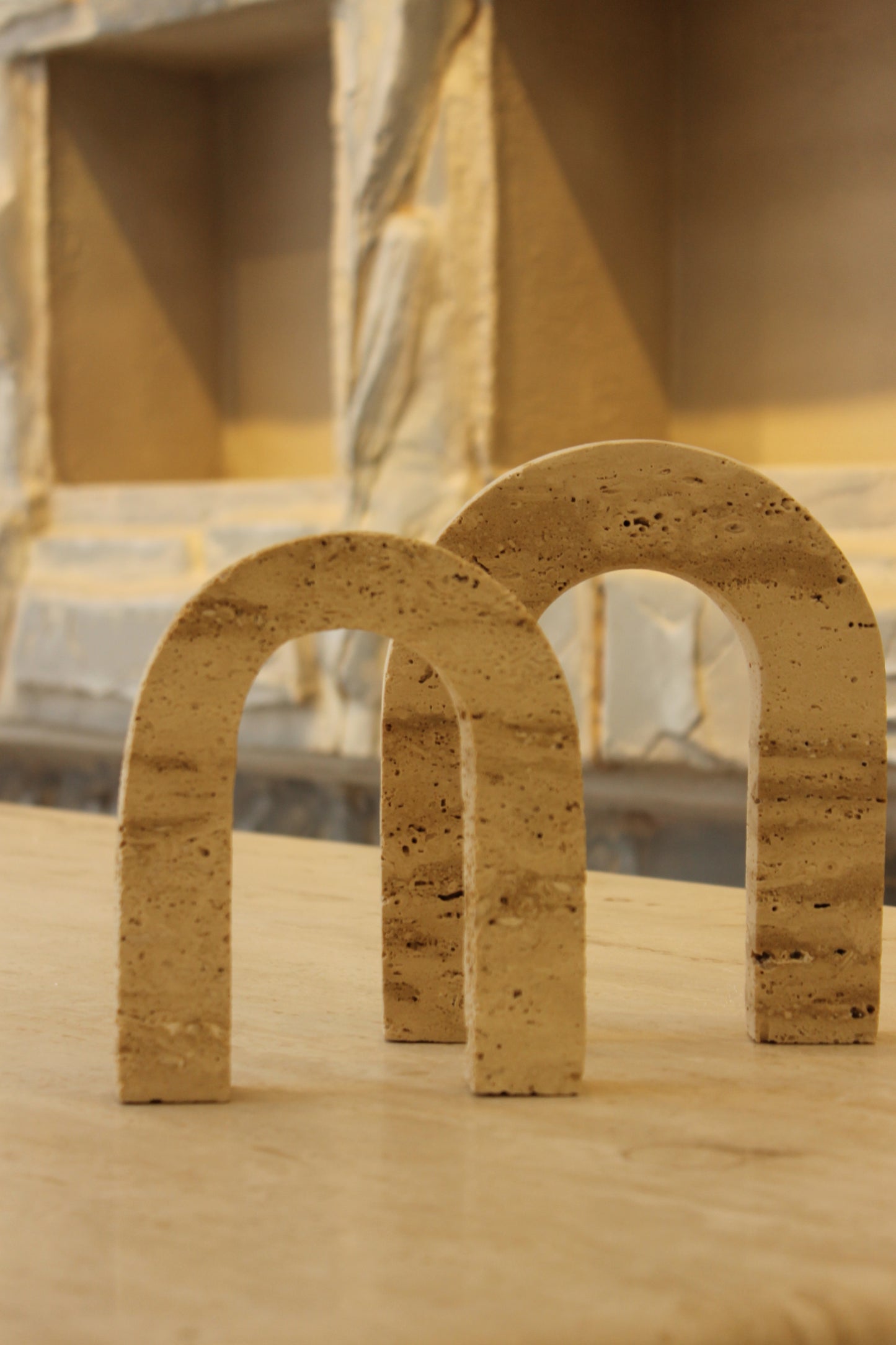 Arcus Travertine Architectural Decorative Object