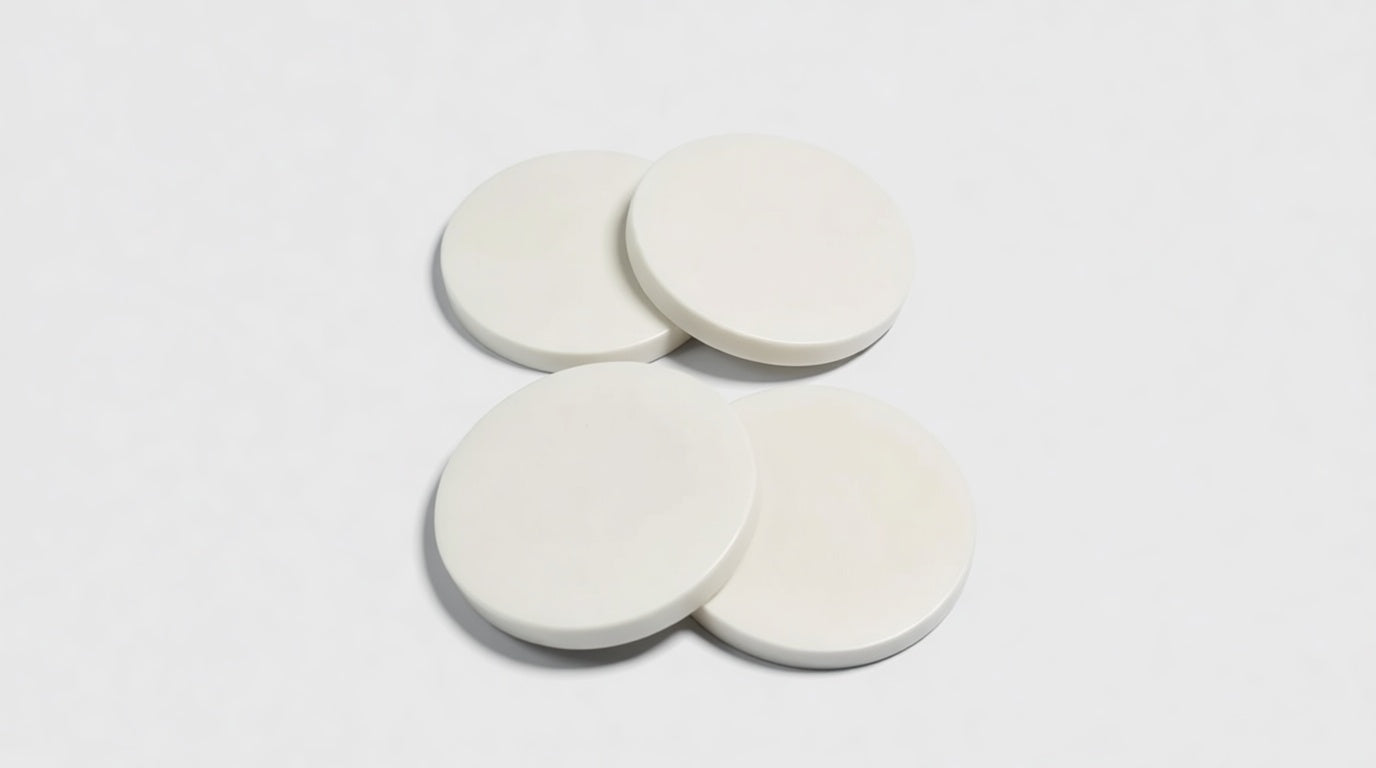 Set of 4 White Marble Coasters