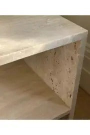 Weincut - Traverten Dekoratif Tek Sehpa