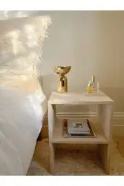 Weincut - Traverten Dekoratif Tek Sehpa