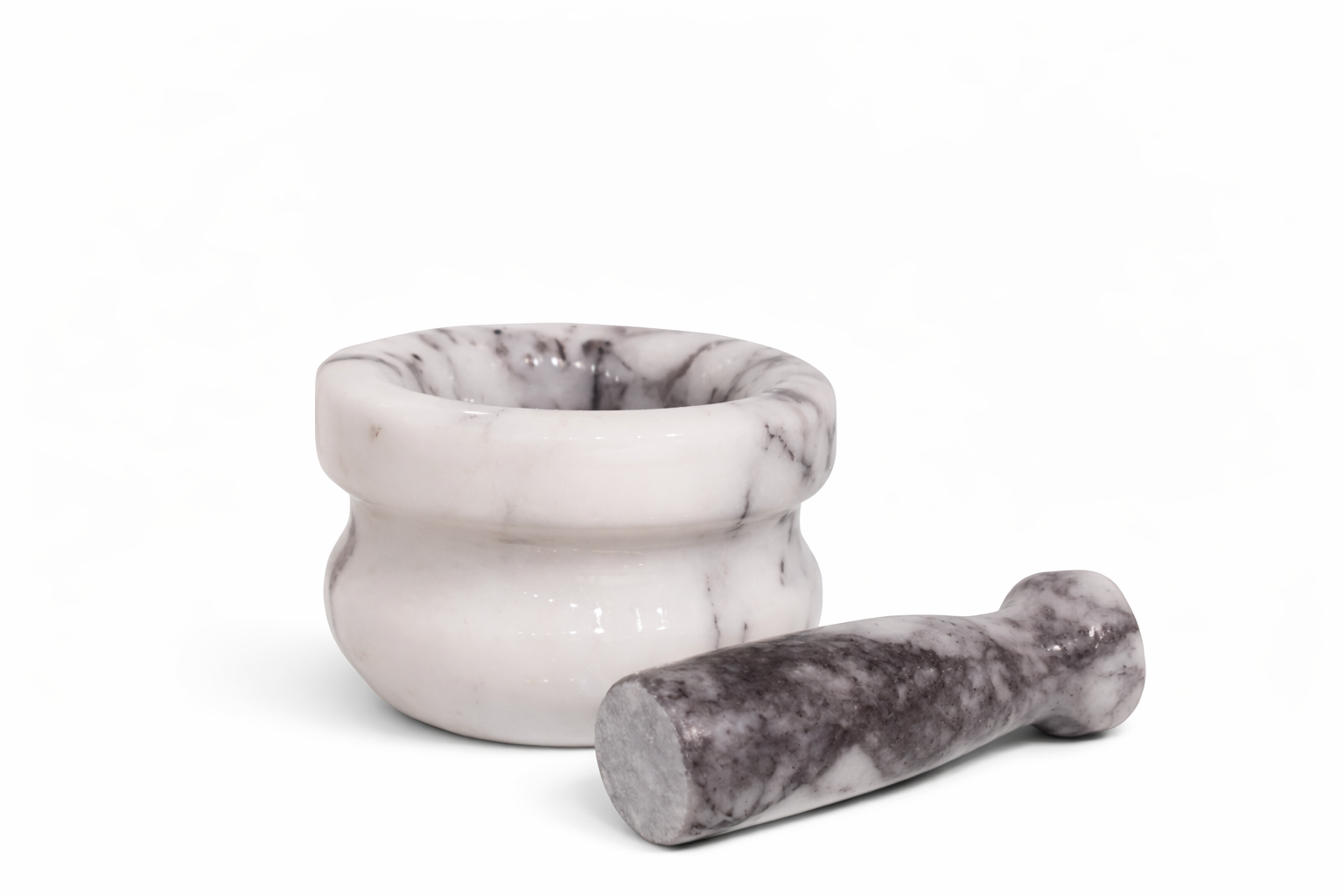 Mortis White – El Yapımı Mermer Havan Seti