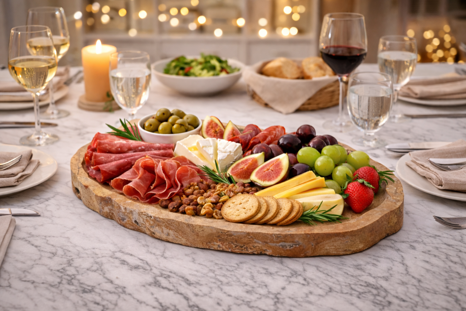 Raw Stone – Doğal Kenarlı Mermer Sunum Tepsisi