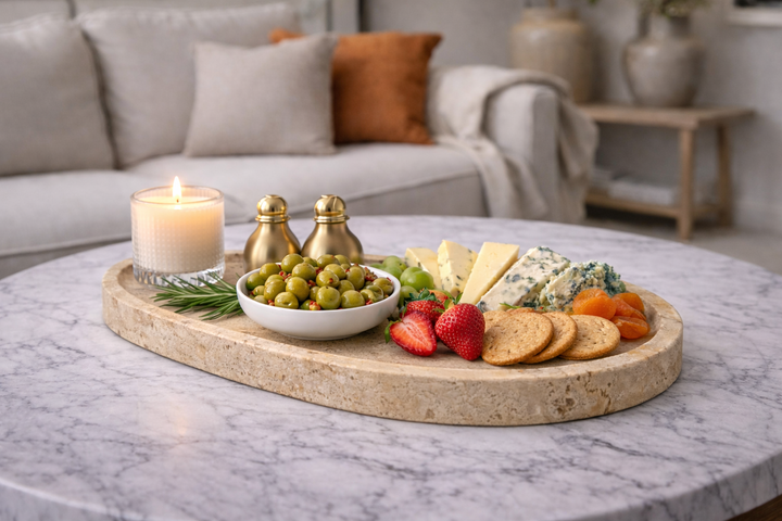 Soft Aura – Traverten Dekoratif Tepsi