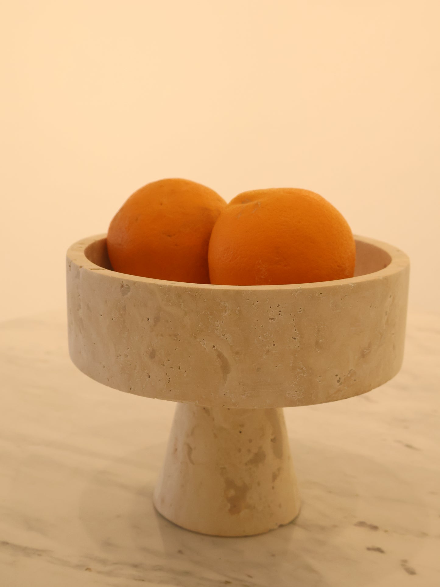 Traverten Ayaklı Mermer Sunum Kasesi