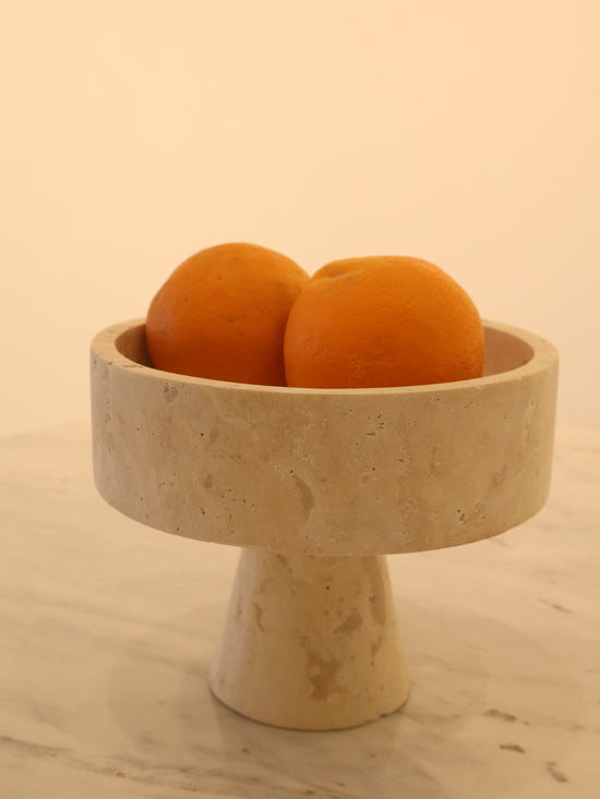 Traverten Ayaklı Mermer Sunum Kasesi