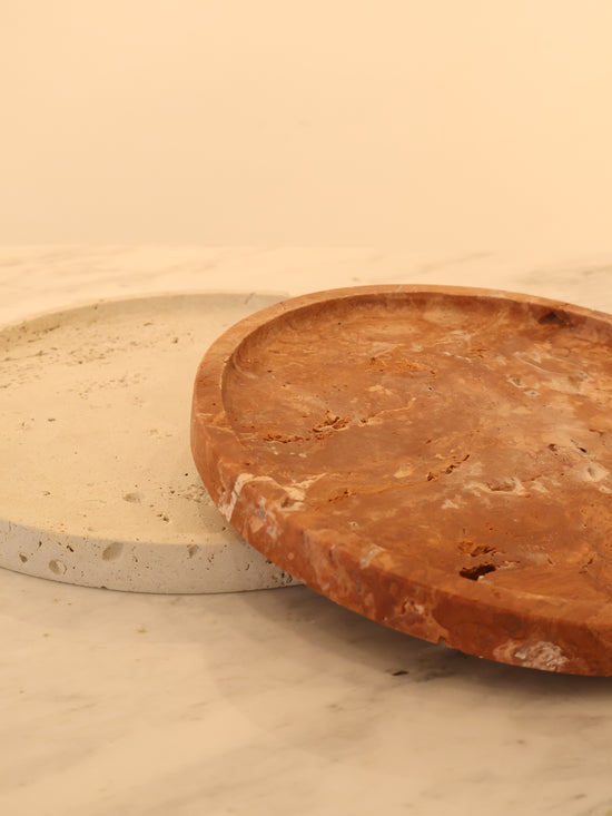 Rosso Traverten Mermer Tepsi