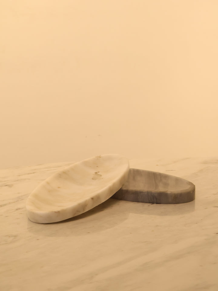 Luna Stone – Gri Mermer Dekoratif Tepsi