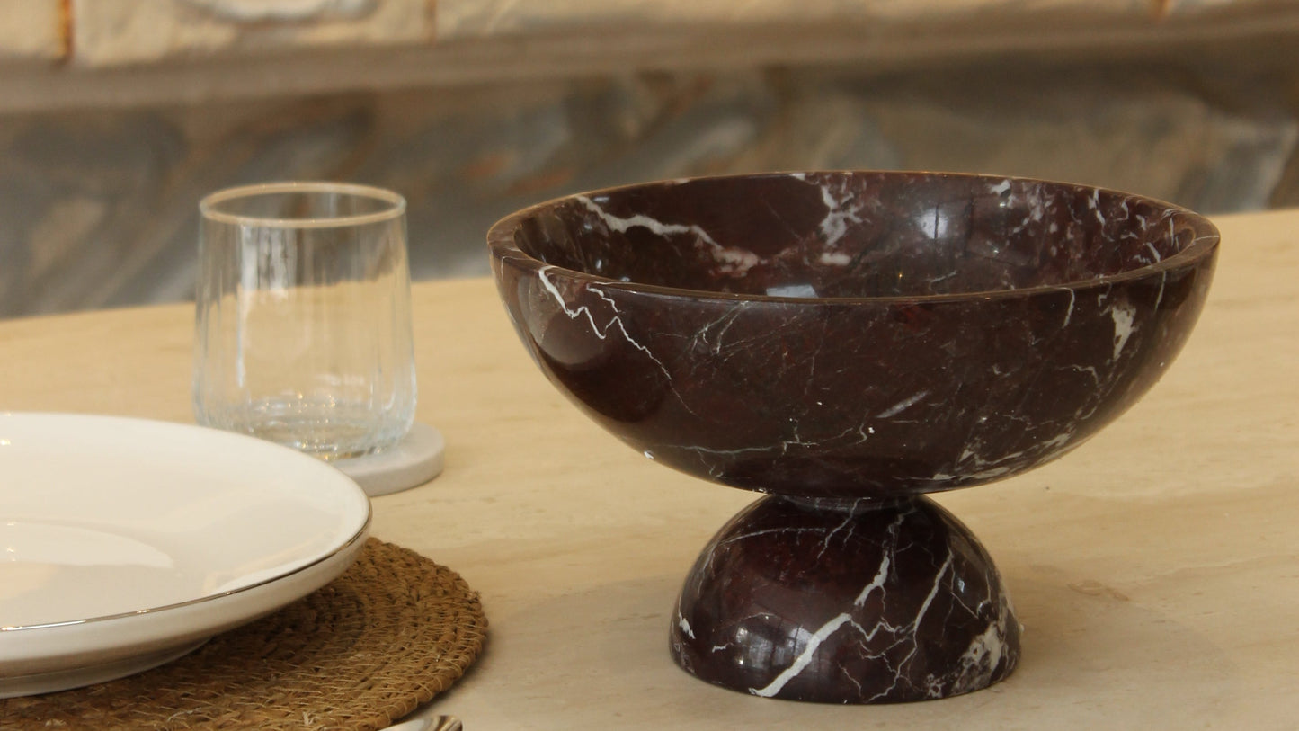 Valora Footed Marble Bowl