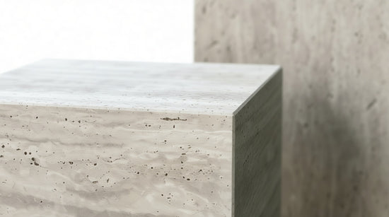 Weincut - Travertine Decorative Double Modern Side Table
