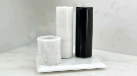 Black and White Marble Spice Rack