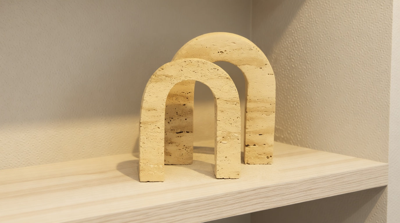 Arcus Travertine Architectural Decorative Object