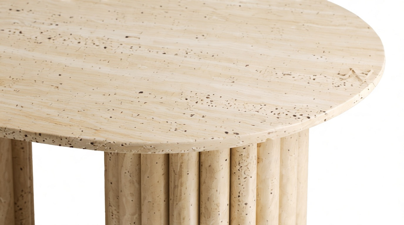 Ephesus - Natural Travertine Coffee Table | Antique Travertine Legs