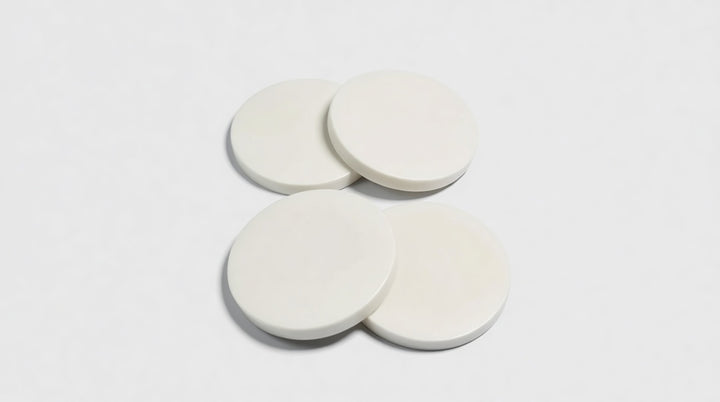 Set of 4 White Marble Coasters