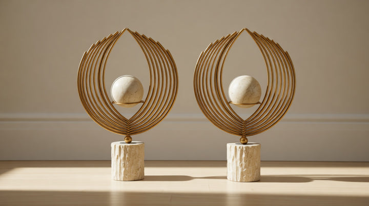 Luna Travertine Sphere Decorative Object