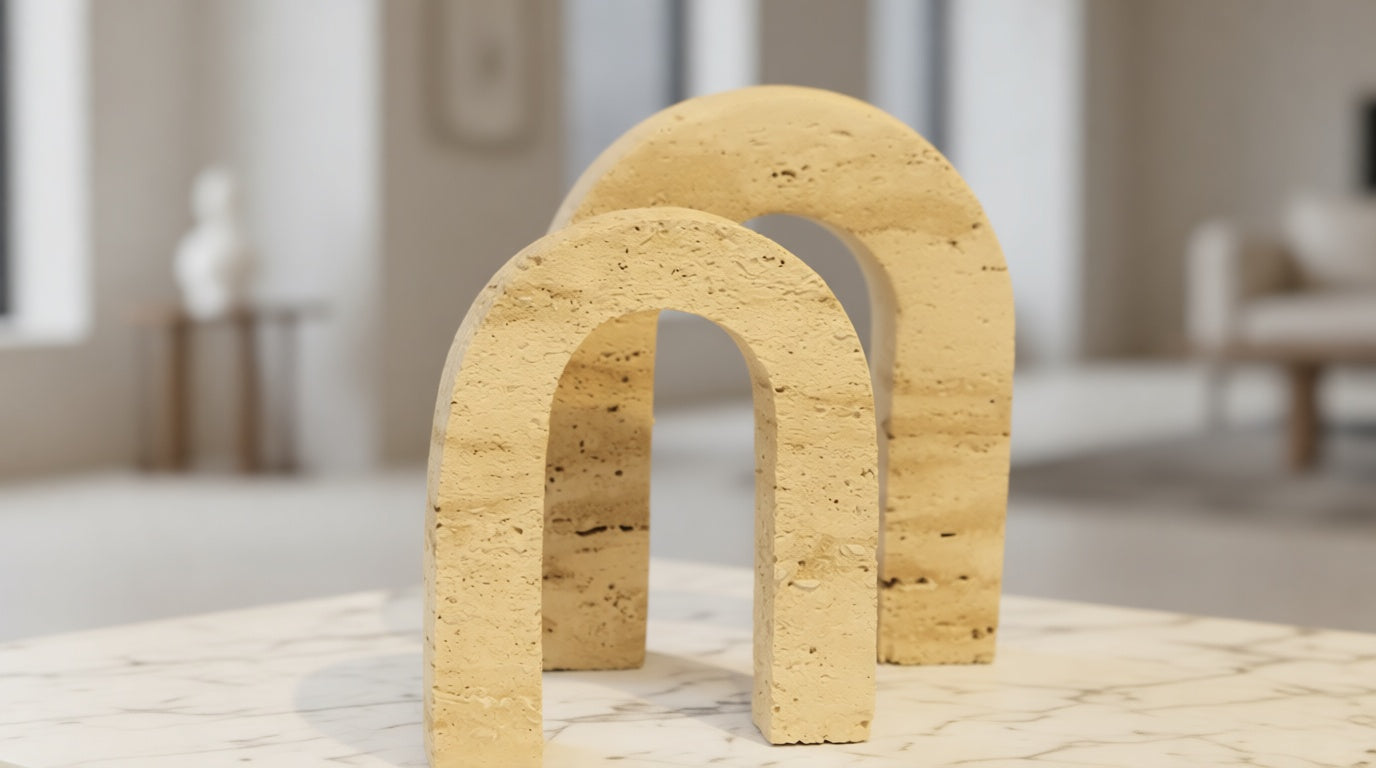 Arcus Travertine Architectural Decorative Object
