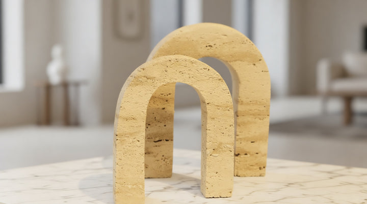 Arcus Travertine Architectural Decorative Object