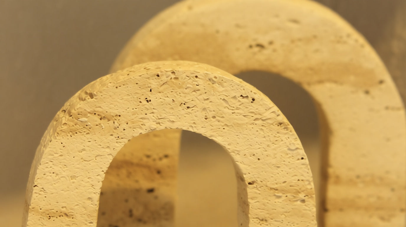 Arcus Travertine Architectural Decorative Object