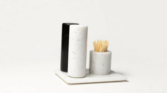 Black and White Marble Spice Rack