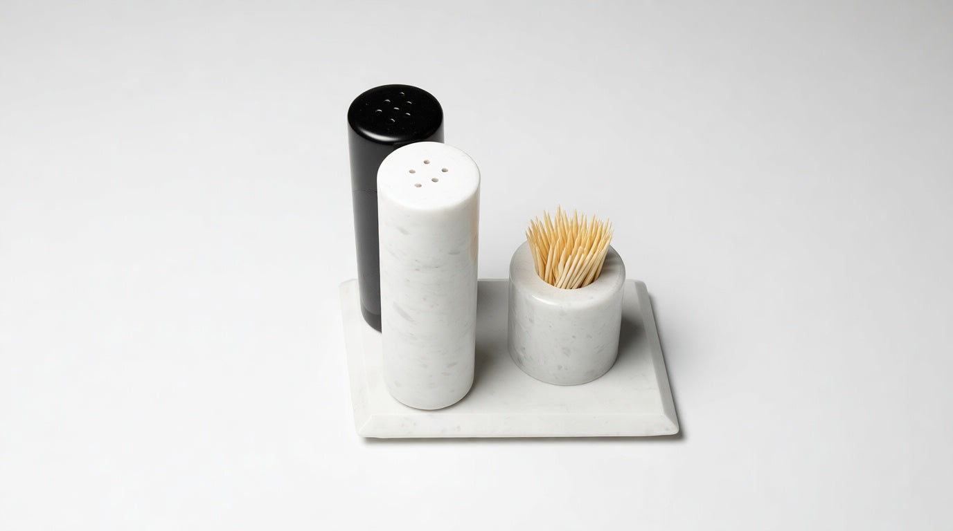 Black and White Marble Spice Rack