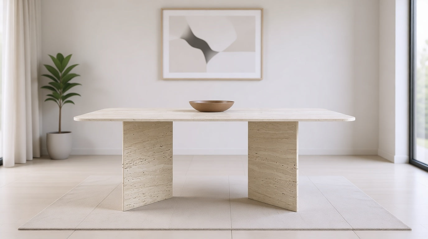 Triangel - Doğal Traverten Yemek Masası