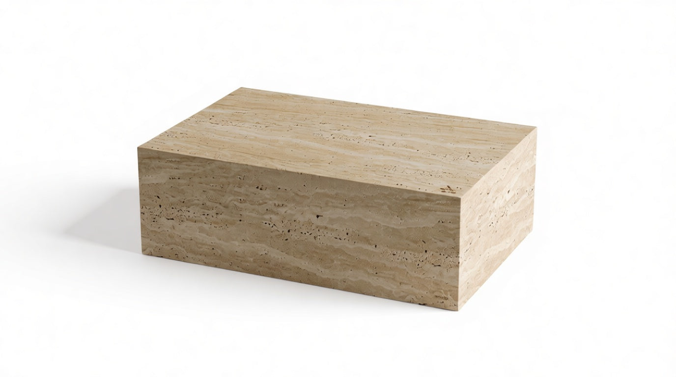 Cube Travertine Coffee Table 