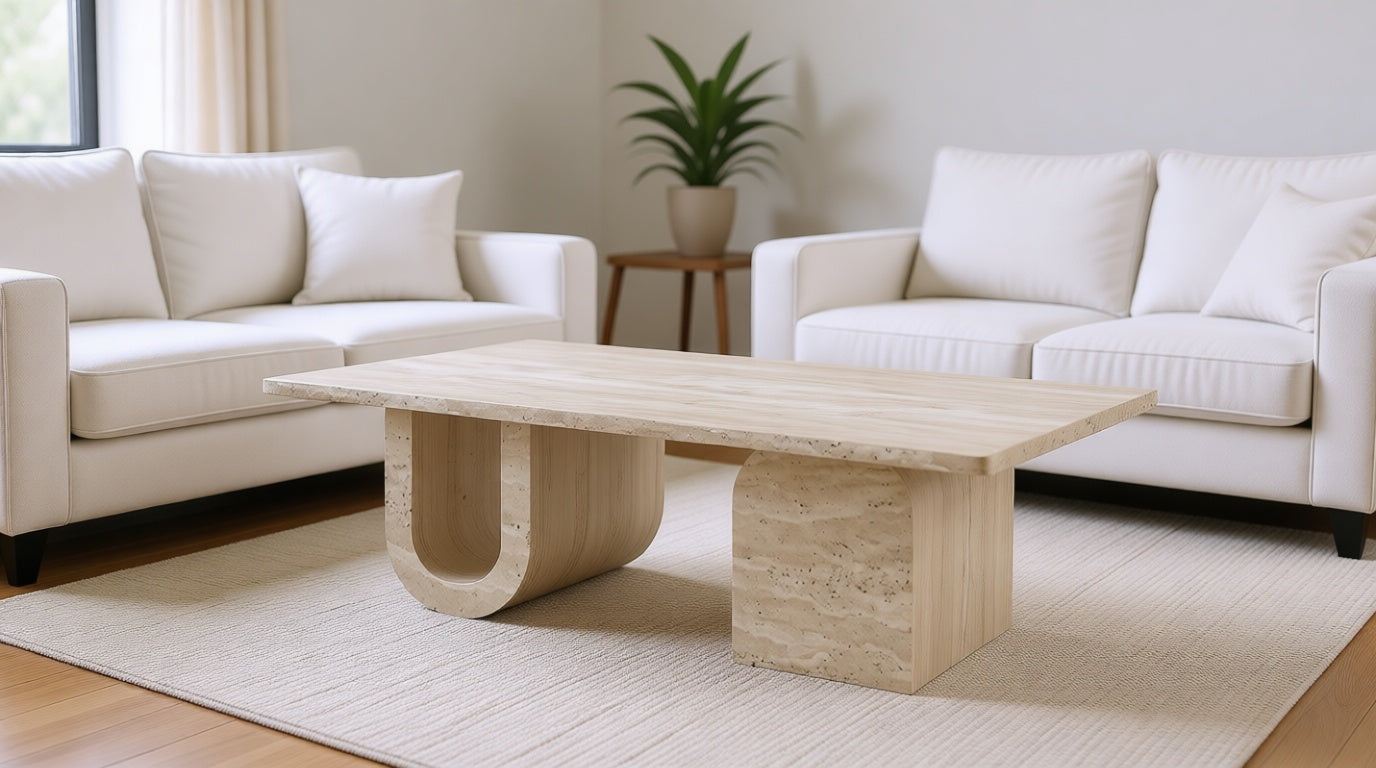 Vernio - Natural Travertine Coffee Table 