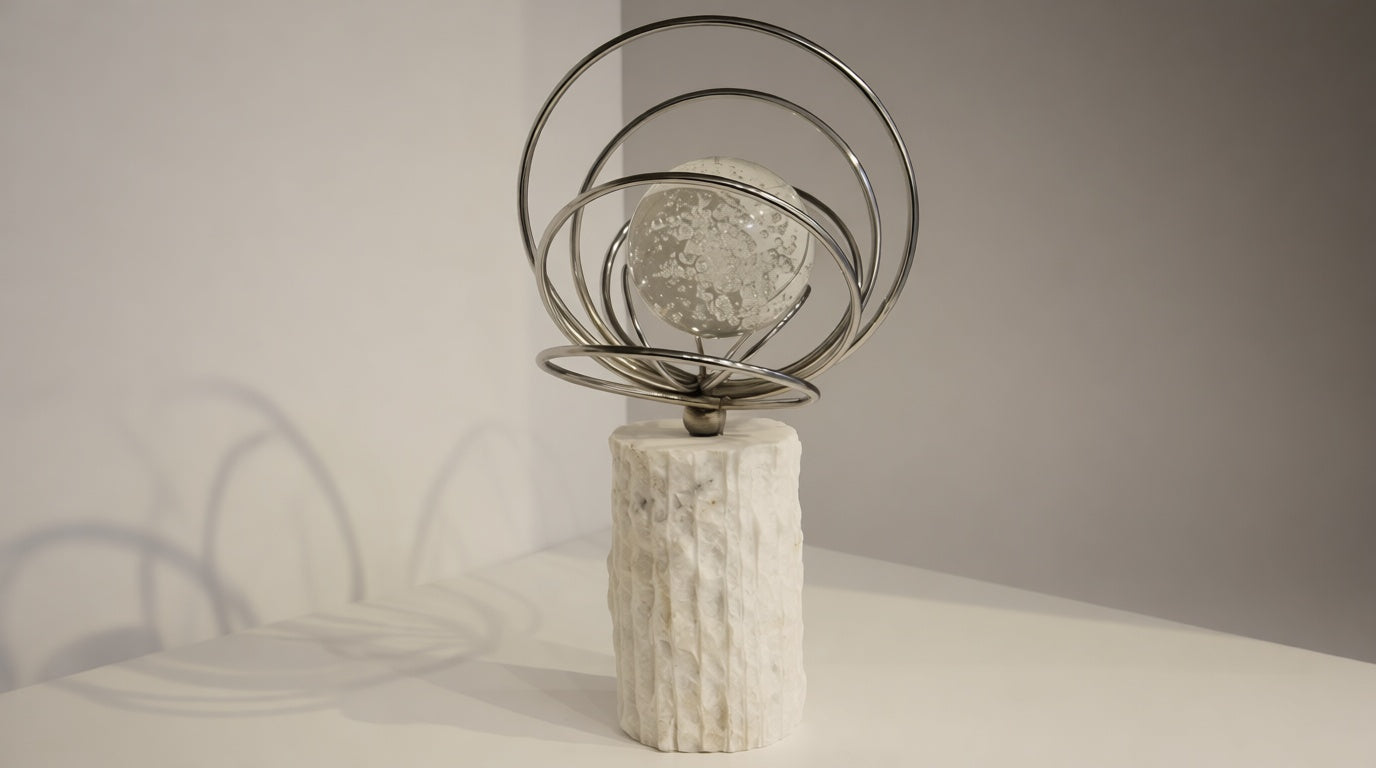 Lunaris Travertine Decorative Object