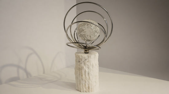 Lunaris Travertine Decorative Object