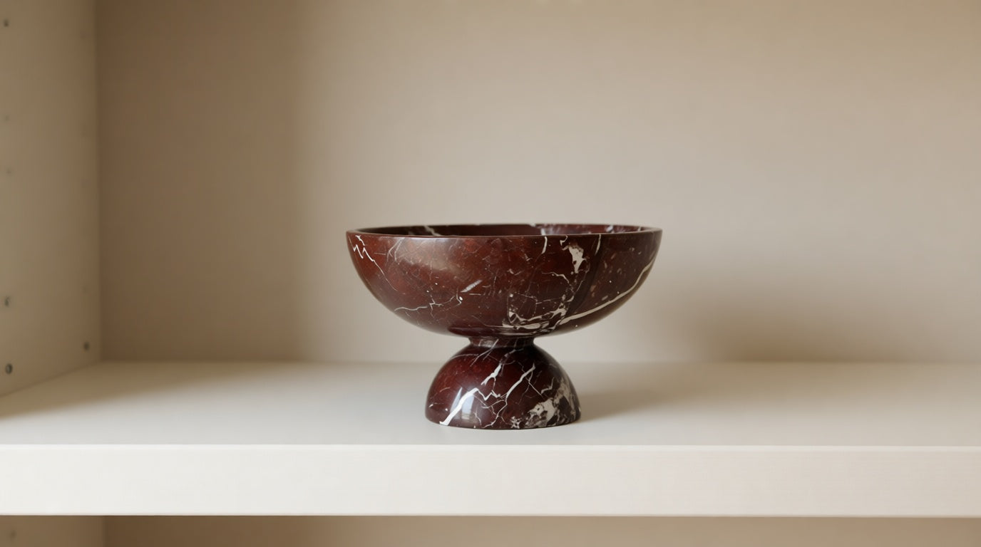 Valora Footed Marble Bowl