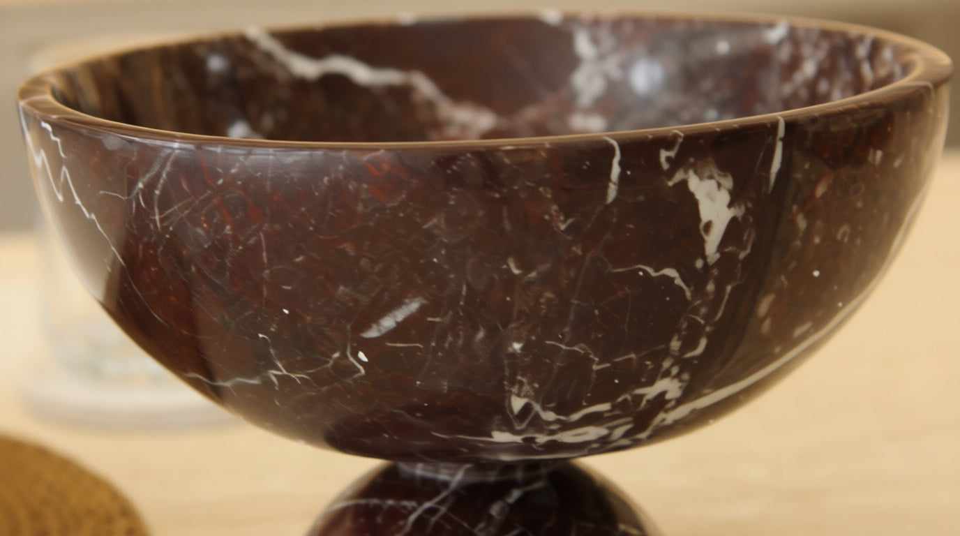 Valora Footed Marble Bowl