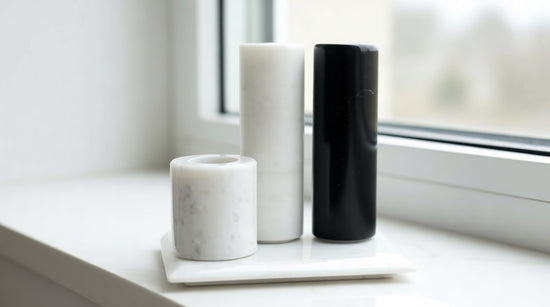 Black and White Marble Spice Rack