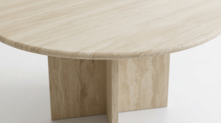 Dual - Natural Travertine Marble Coffee Table Set of 2 Marble Coffee Tables 